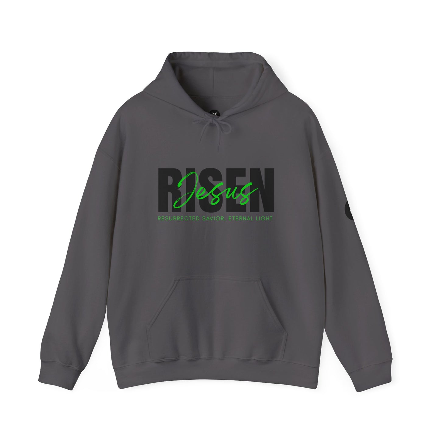 Risen - Grey Unisex Heavy Blend™ Hooded Sweatshirt | Faith-Inspired Apparel for Celebrations