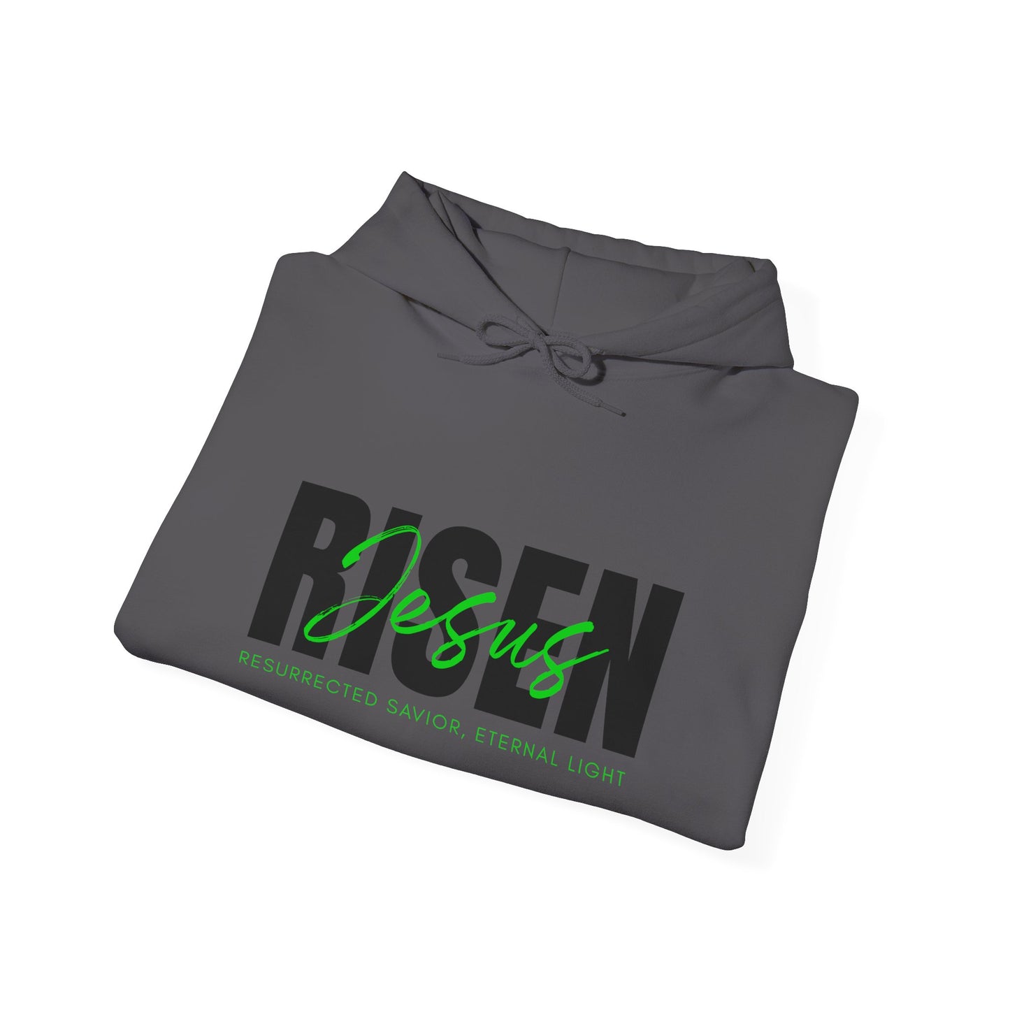 Risen - Grey Unisex Heavy Blend™ Hooded Sweatshirt | Faith-Inspired Apparel for Celebrations